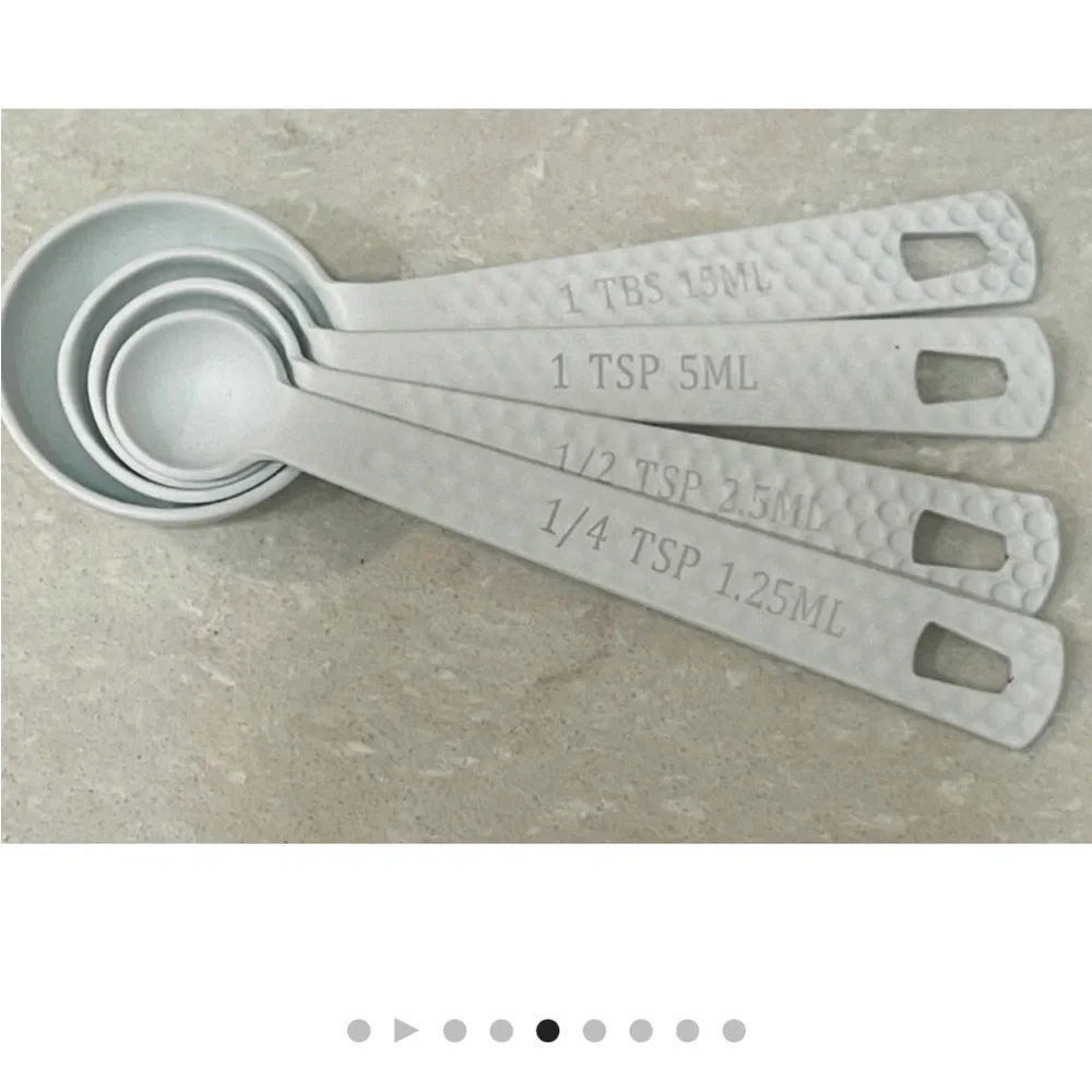 NEW Measuring spoons, white steel textured measuring spoons, kitchen utensils! - Picture 6 of 11